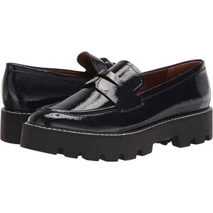 Franco Sarto Black Patent Leather Loafers